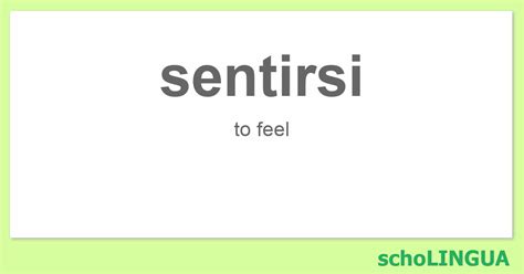 sentirsi conjugation